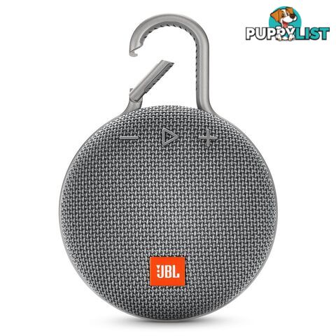 JBL Clip 3 Portable Bluetooth Speaker With Carabiner - Grey - JBLCLIP3GRY - Grey - 6925281933059