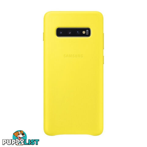 Samsung Galaxy S10+ Plus Leather Back Cover - Yellow