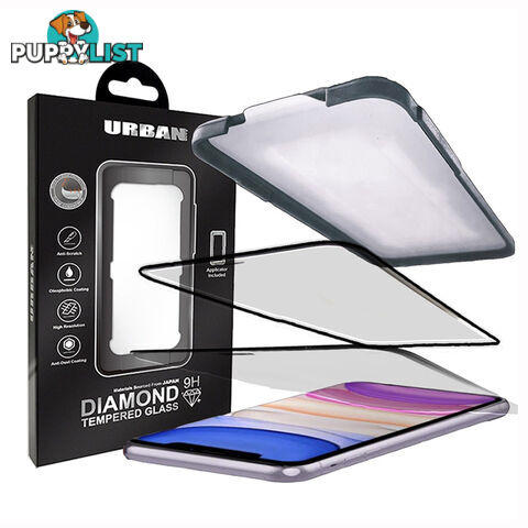 Urban Diamond Tempered Glass Screen Protector For iPhone 11 - GLASSIP61DIABLK - Black - 9017236607041