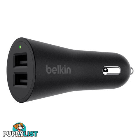 Belkin 24W Boostup 2-Port Car Charger - Black