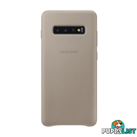 Samsung Galaxy S10+ Plus Leather Back Cover - Grey