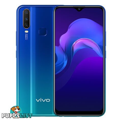 vivo Y12 (Dual Sim 4G/4G, 64GB/3GB) - Aqua Blue - vivo 1094 - Blue - VIVOY12BLU