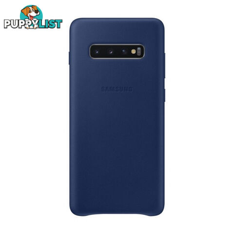 Samsung Galaxy S10+ Plus Leather Back Cover - Navy