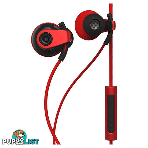 BlueAnt Pump Boost Wired HD Audio Sportbuds - Red