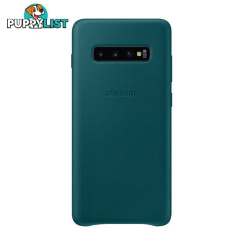 Samsung Galaxy S10+ Plus Leather Back Cover - Green