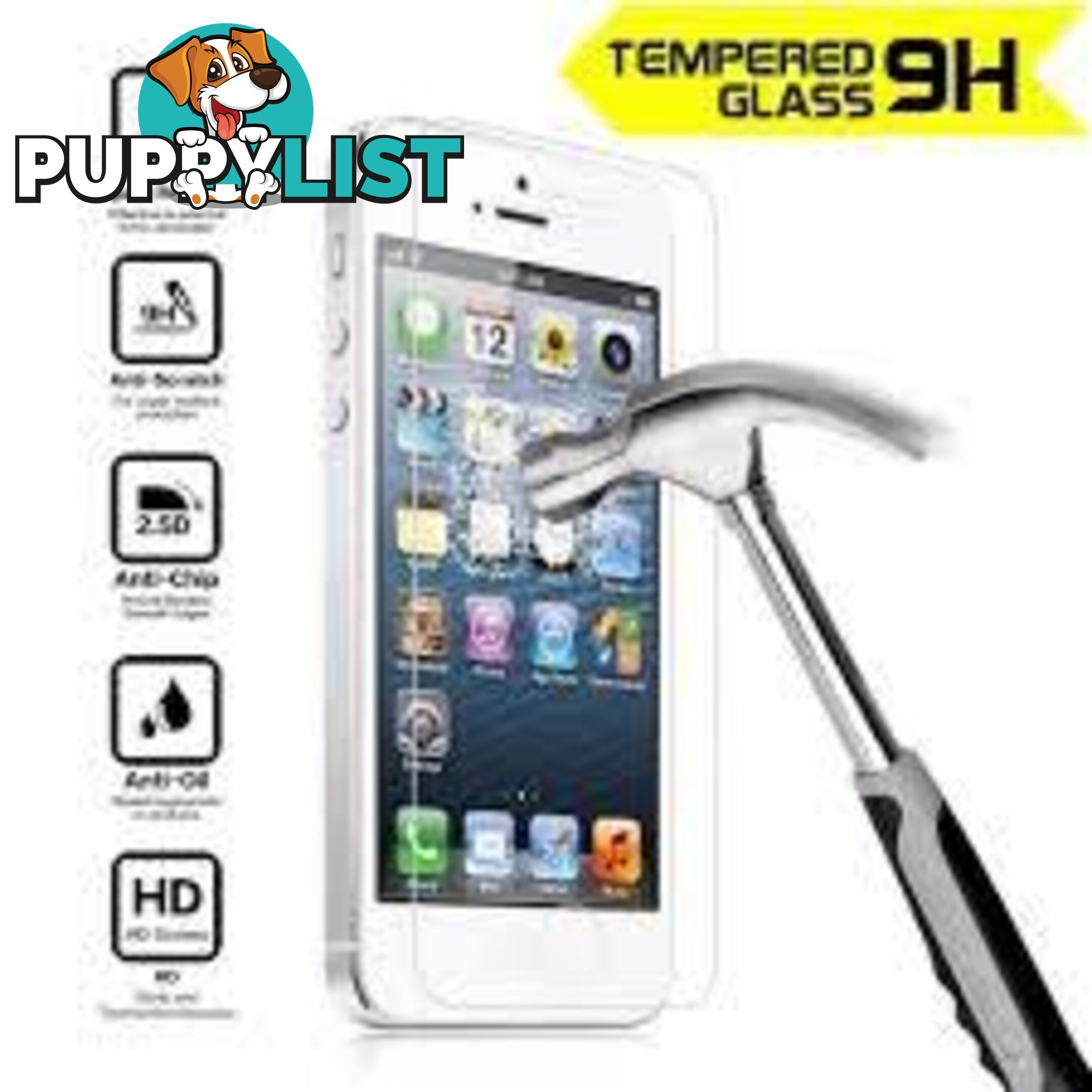 iPhone Premium Tempered Glass Screen Protector - BA98FC - Tempered Glass