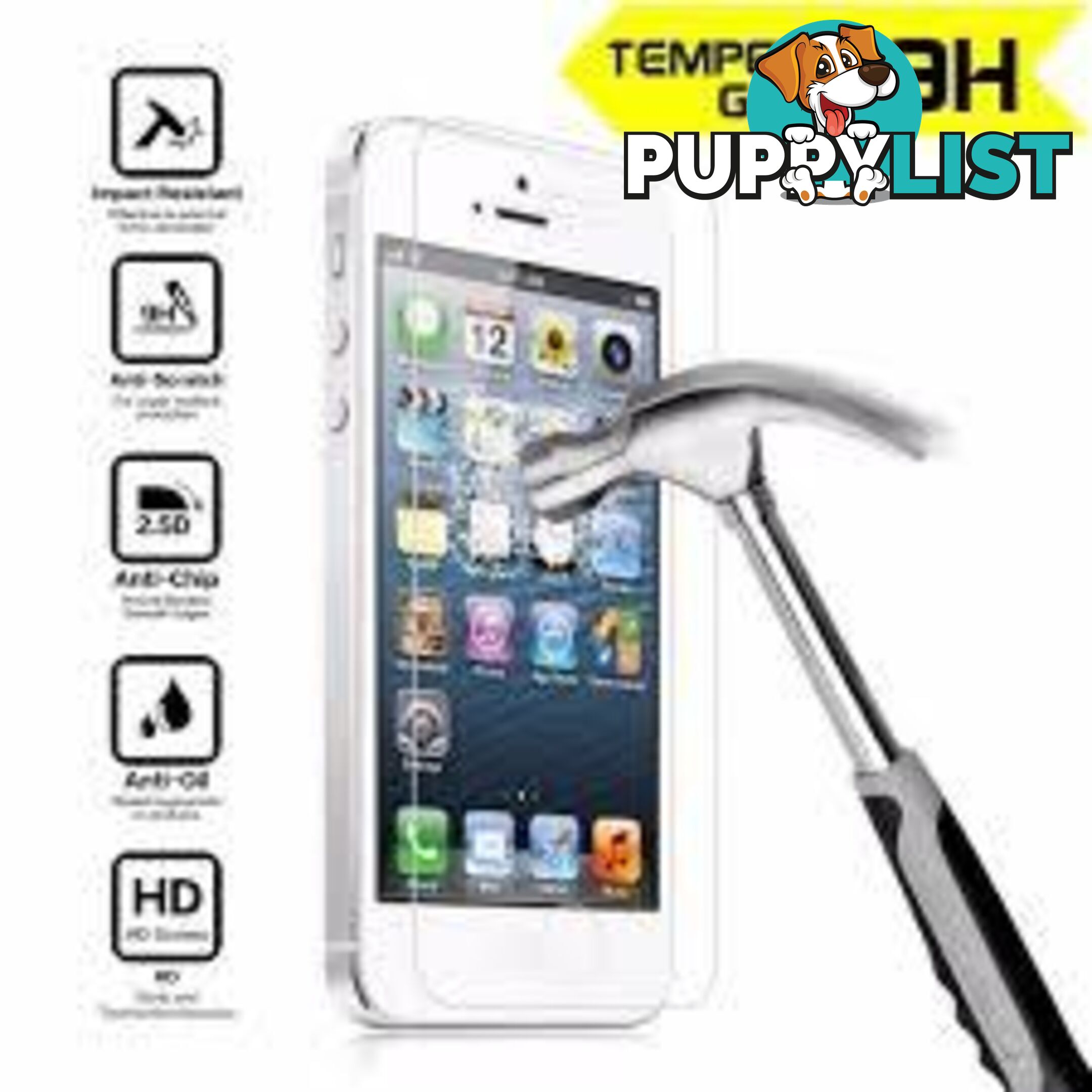 iPhone Premium Tempered Glass Screen Protector - 1EBCF3 - Tempered Glass