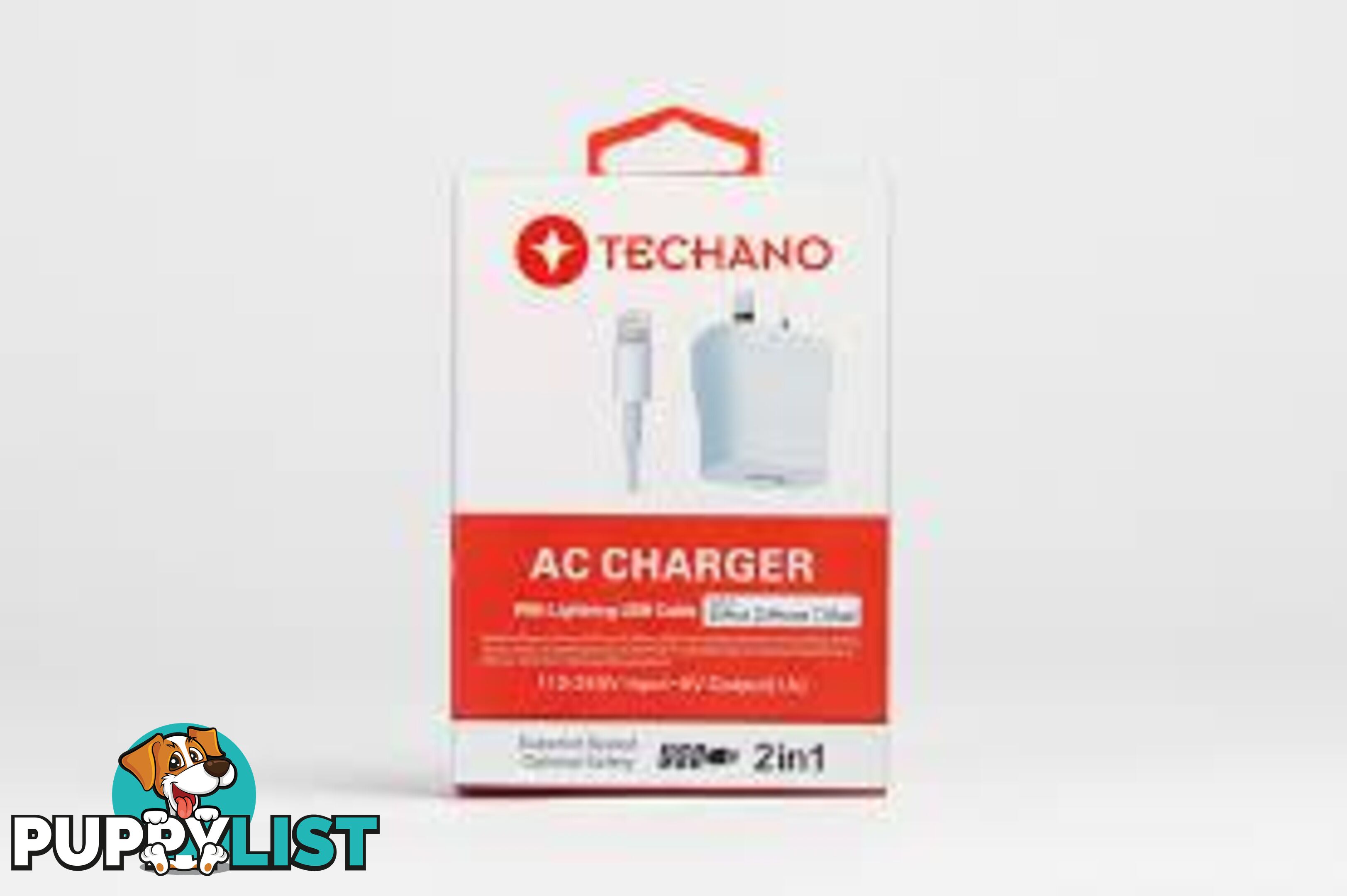 Techano AC Charger Kit with Lightning USB Cable - 608E43 - Charging & Power