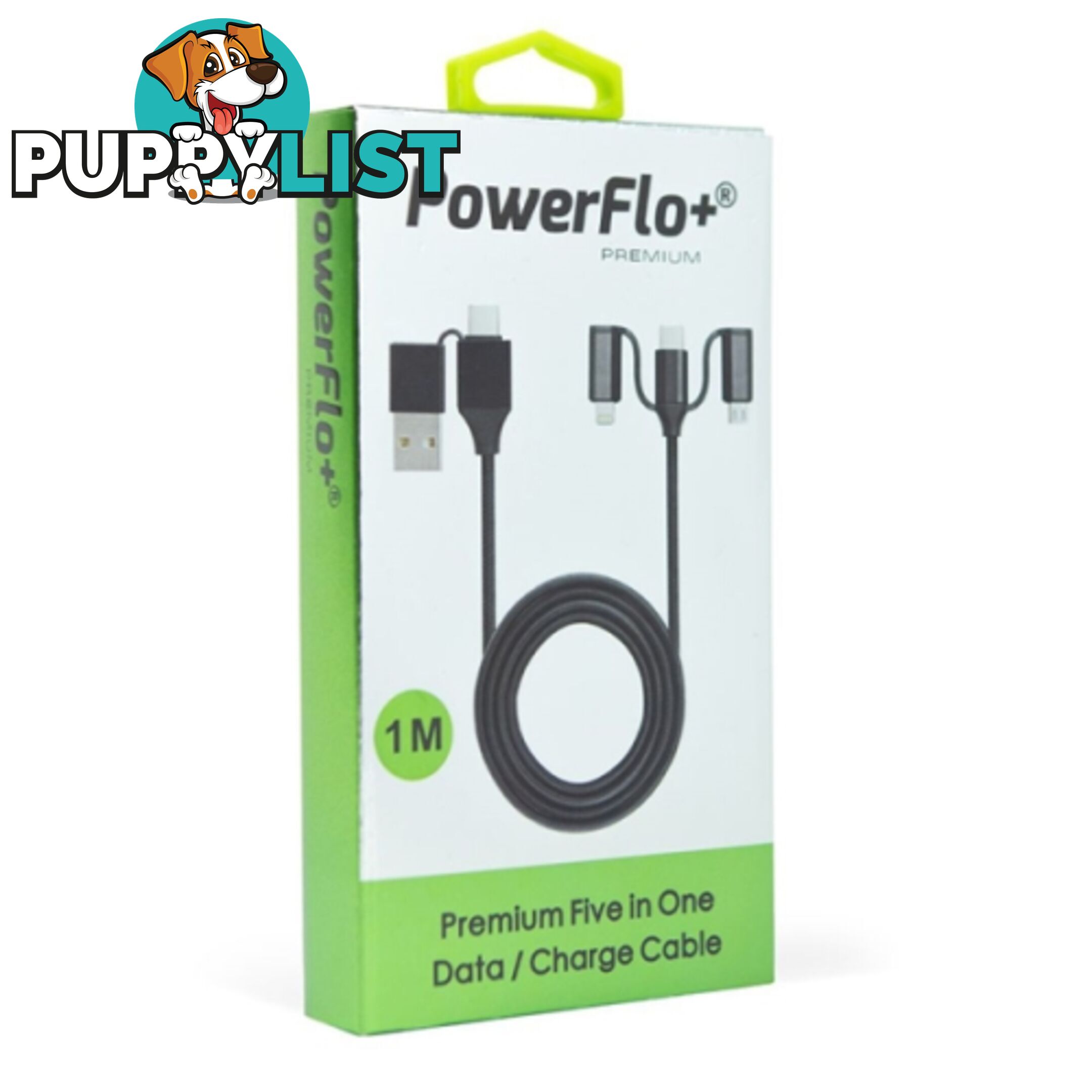 Powerflo+ Premium Five in one Data/Charge Cable - 1001092 - Cables