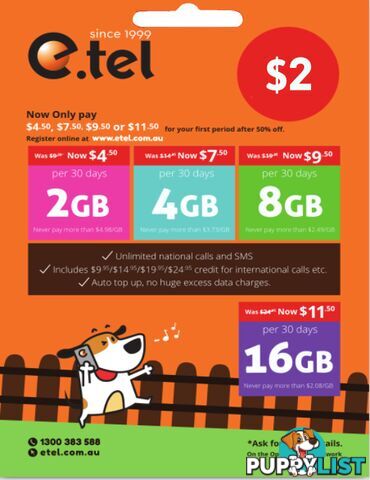 E.Tel Sim Starter Kits - 100318 - Sim Card