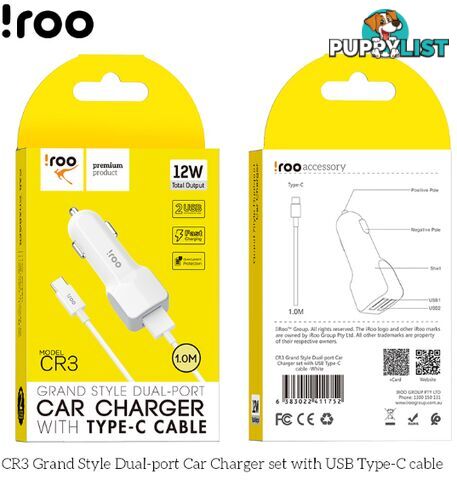 iRoo - 12W Car Chargers - 1001212 - Car Accessories