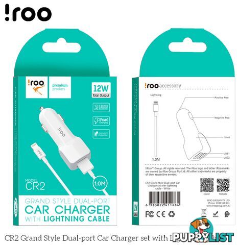 iRoo - 12W Car Chargers - 1001212 - Car Accessories