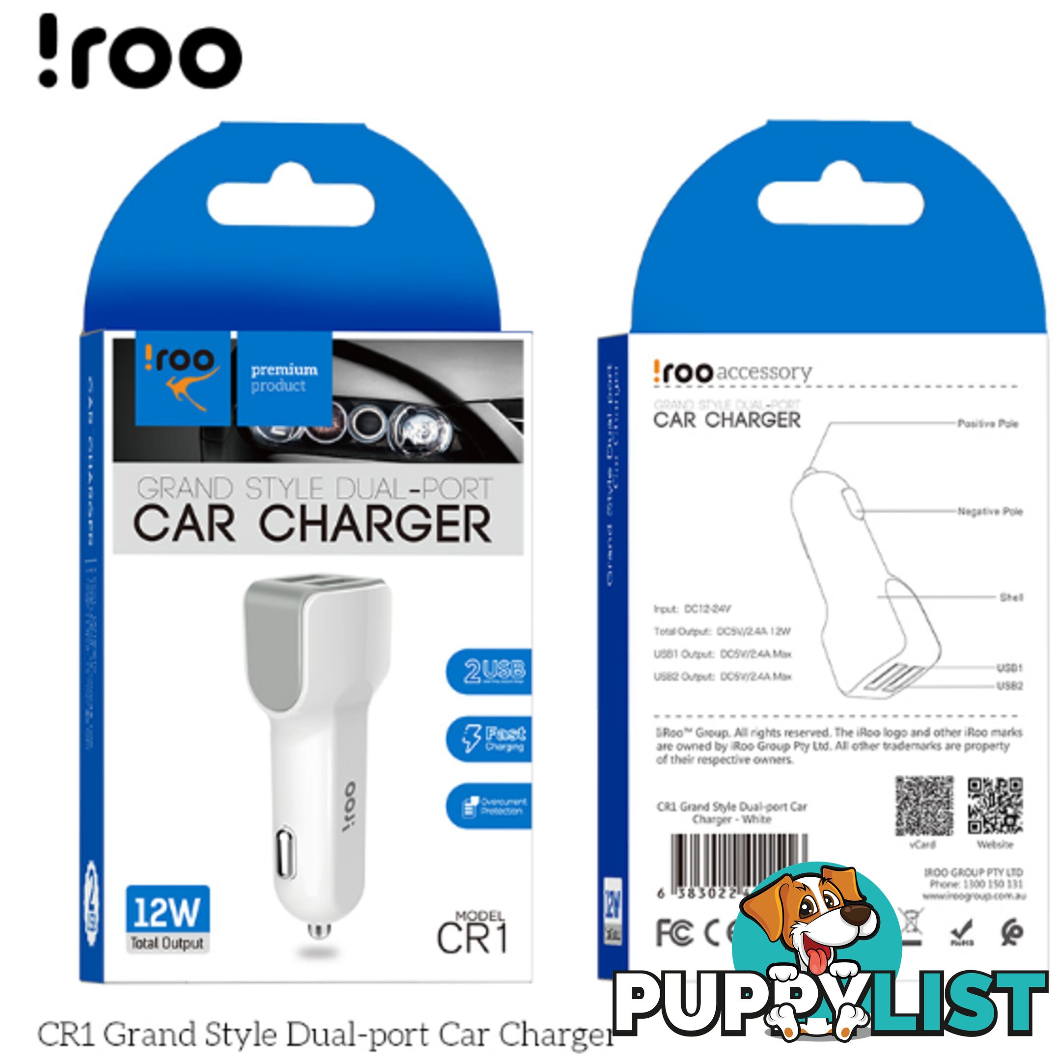 iRoo - 12W Car Chargers - 1001212 - Car Accessories