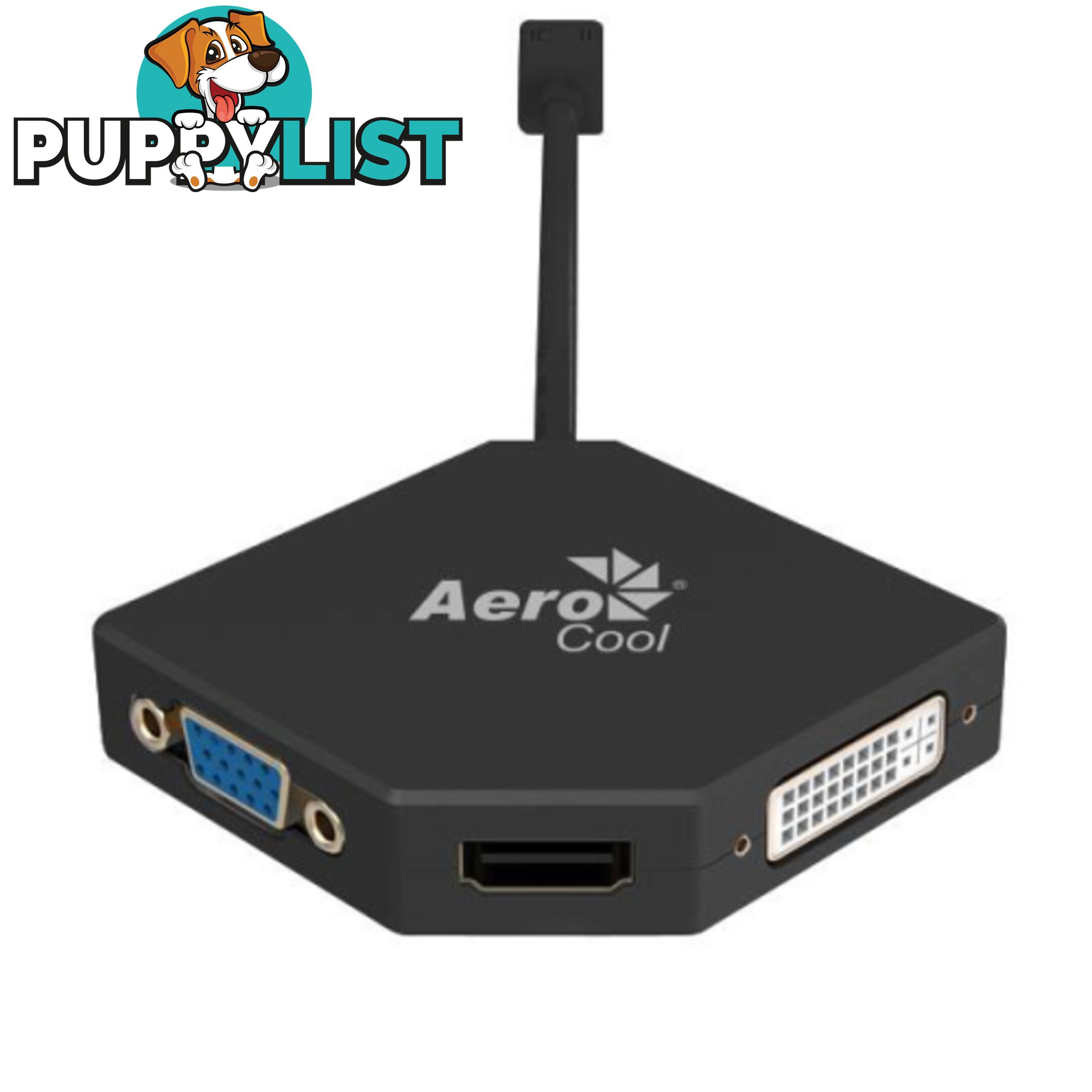 Aero Cool ASA Mini DP to HDMI / VGA / DVI Adapter - 1001125 - Computer Accessories