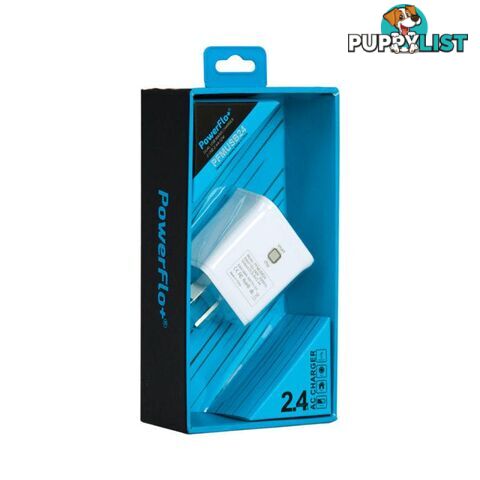 Powerflo+ Dual USB Wall Plug 2.4A - 1001047 - Charging & Power