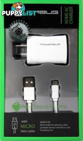 Powerbug Home AC Charger w/ Type C Cable - 3ED2DC - Charging & Power