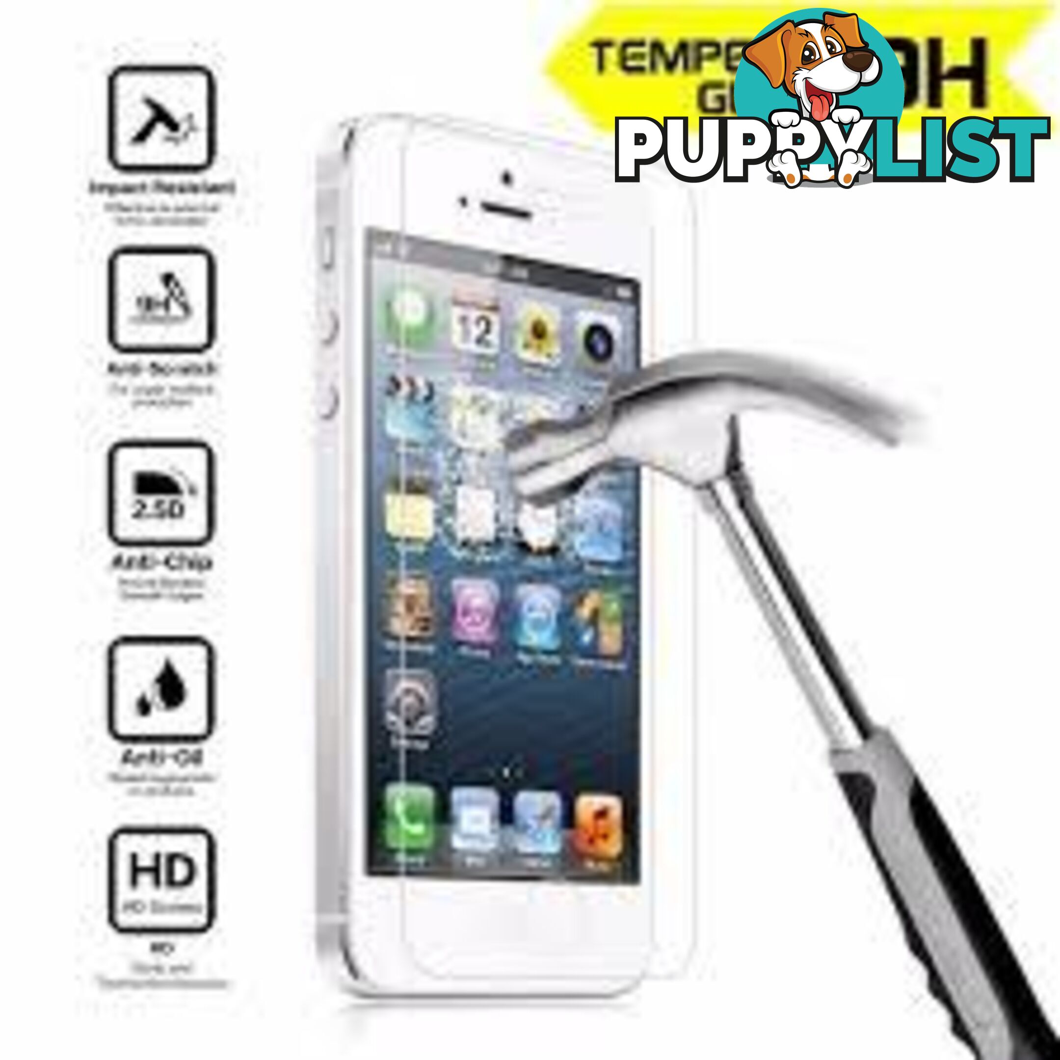 iPhone Premium Tempered Glass Screen Protector - 4481E0 - Tempered Glass