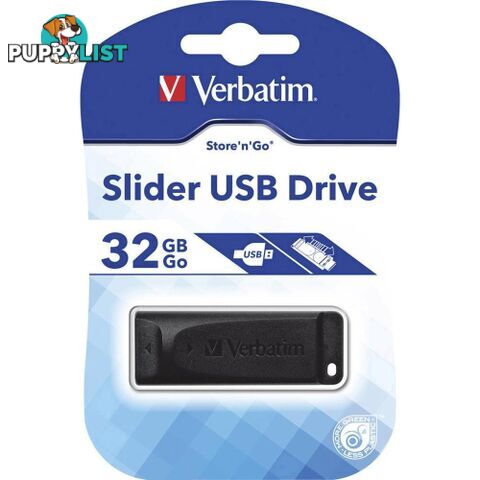 Verbatim 32GB Slider USB 2.0 - 1001564 - Computer Accessories