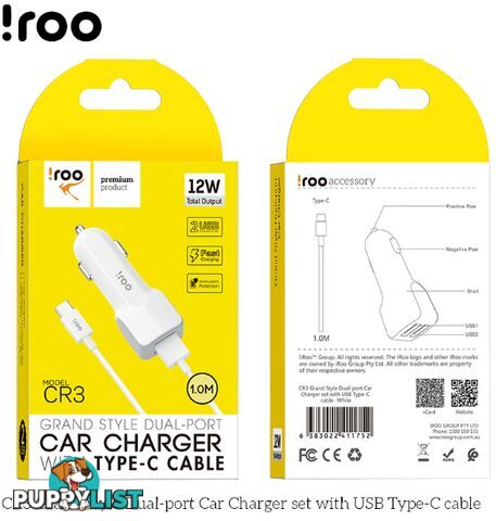 iRoo - 12W Car Chargers - 1001213 - Car Accessories