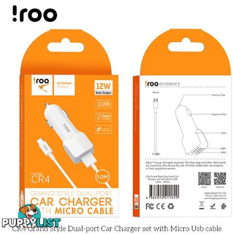 iRoo - 12W Car Chargers - 1001213 - Car Accessories