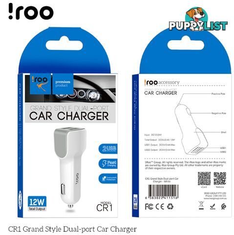 iRoo - 12W Car Chargers - 1001213 - Car Accessories