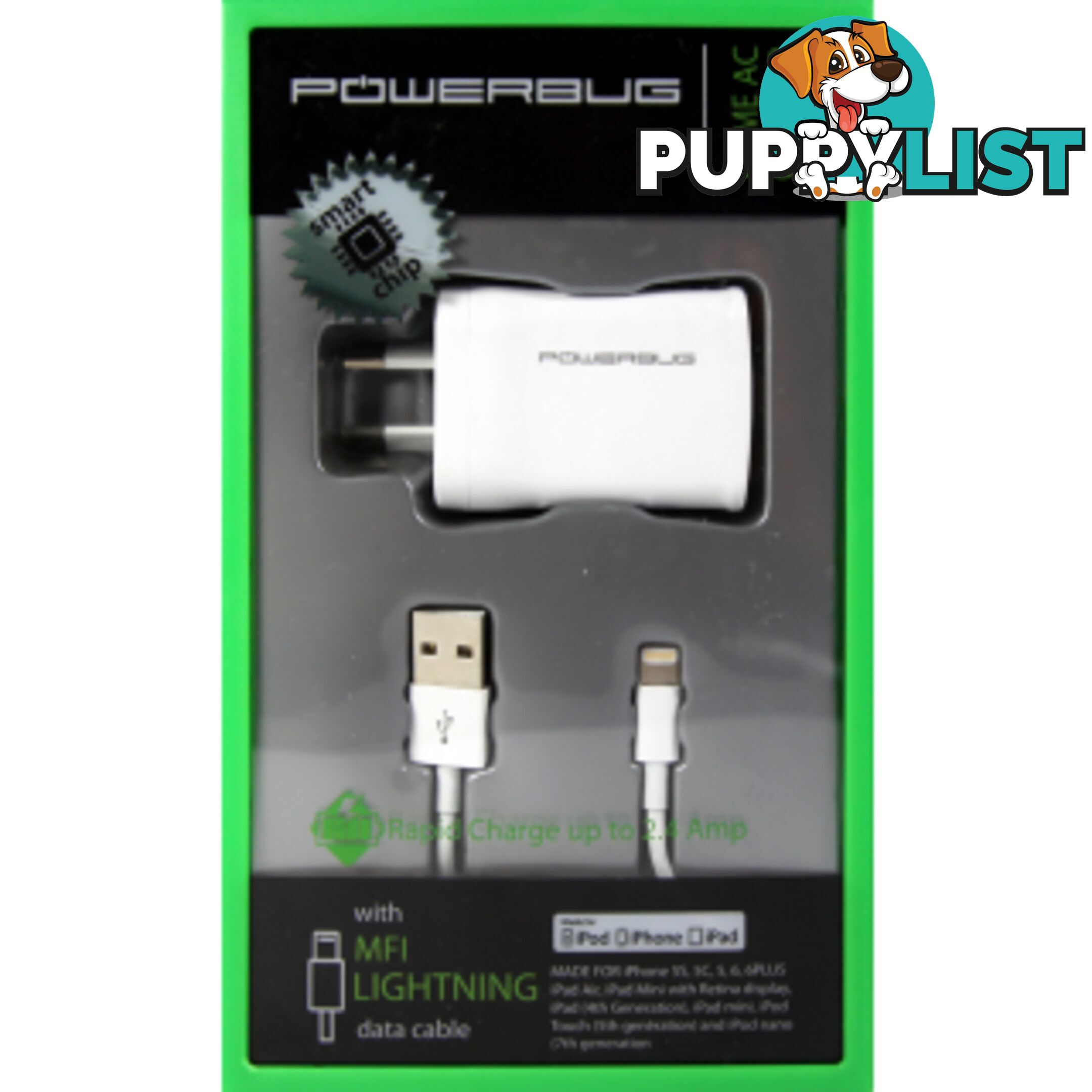 Powerbug Home AC Charger w/ Lightning Cable - 100264 - Charging & Power