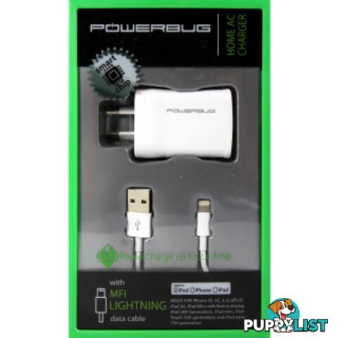 Powerbug Home AC Charger w/ Lightning Cable - 100264 - Charging & Power