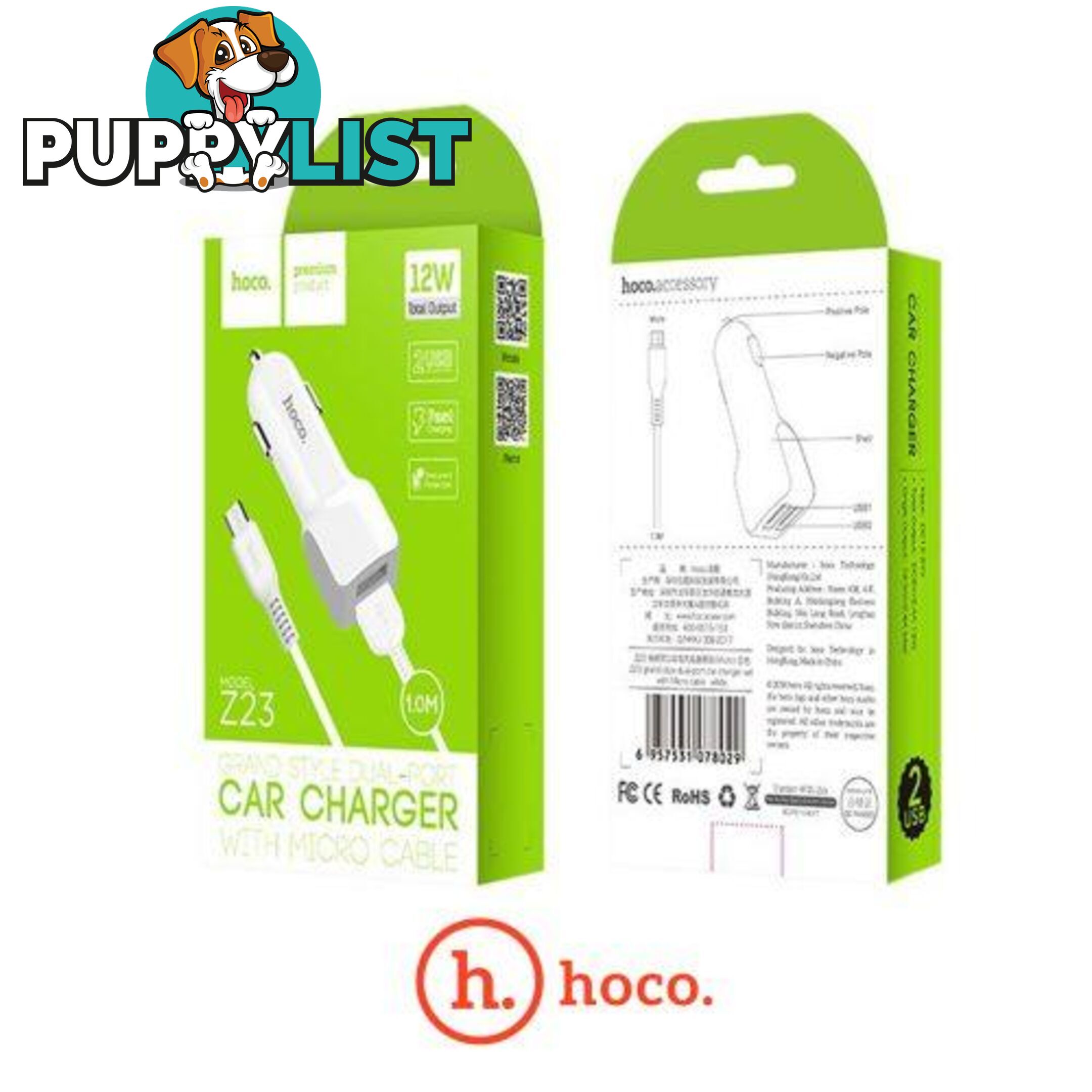 Hoco - 12W Car Chargers - E77168 - Charging & Power