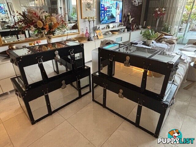 4 x Mirrored Trunks - Two large & two medium