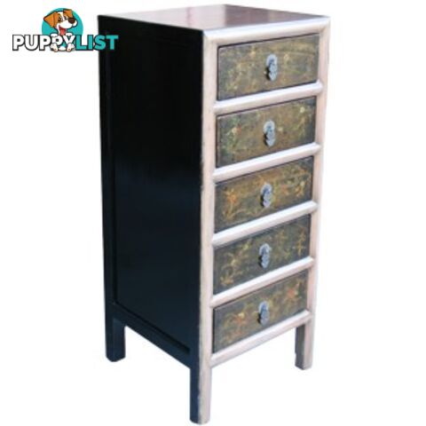 Original Five Drawers Painted Tall Boy