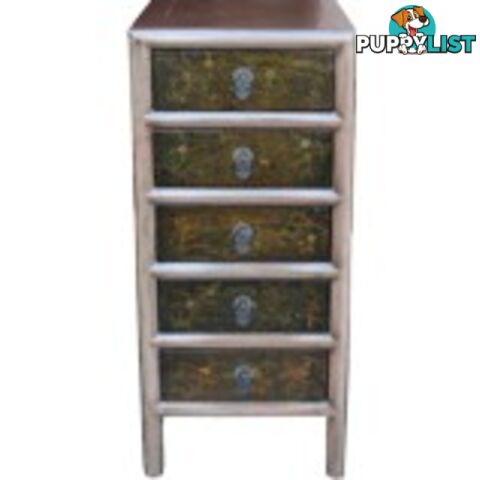 Original Five Drawers Painted Tall Boy