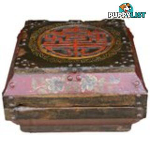 Chinese Antique Wood Box with Carvings