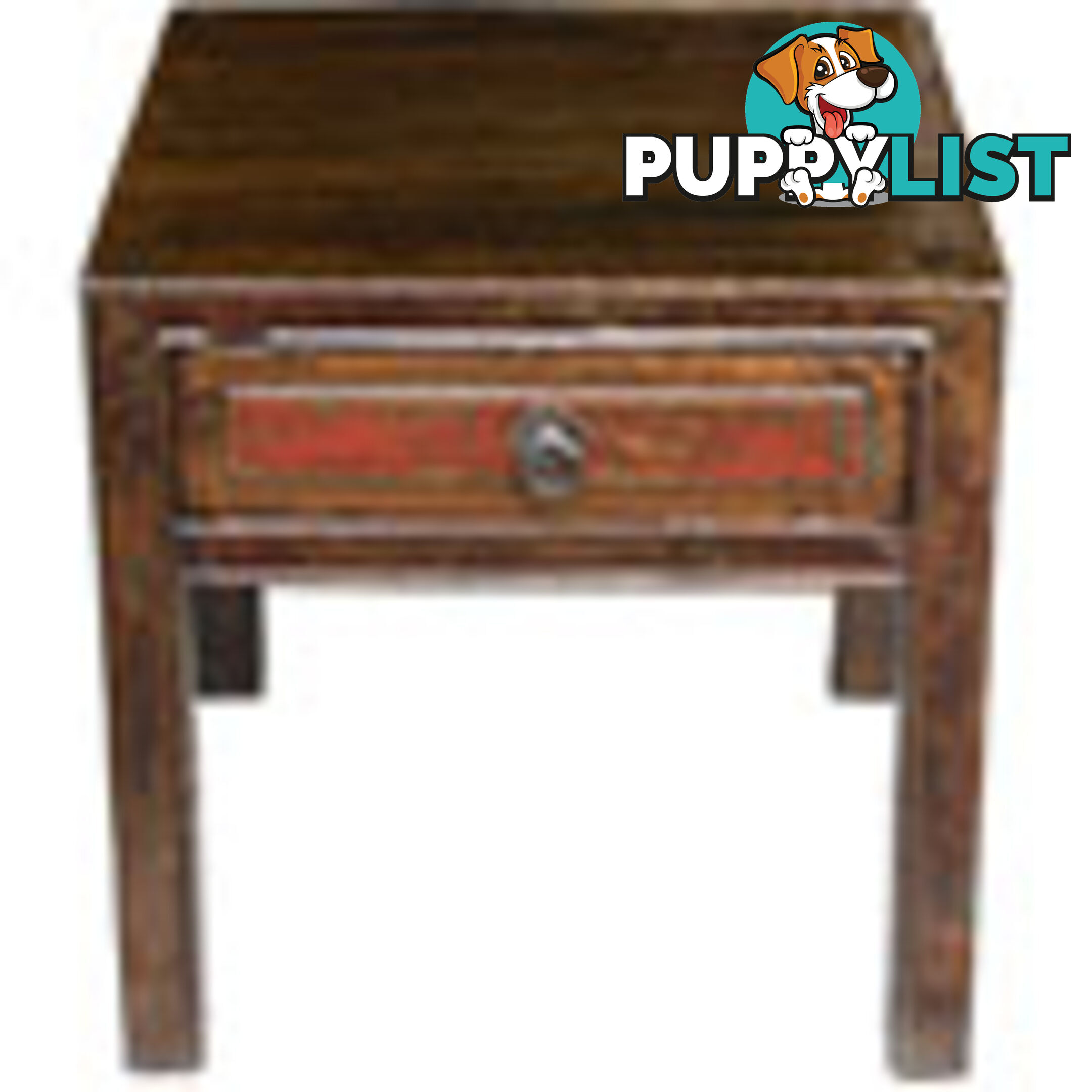 Chinese Antique Patina Side Table with Drawer