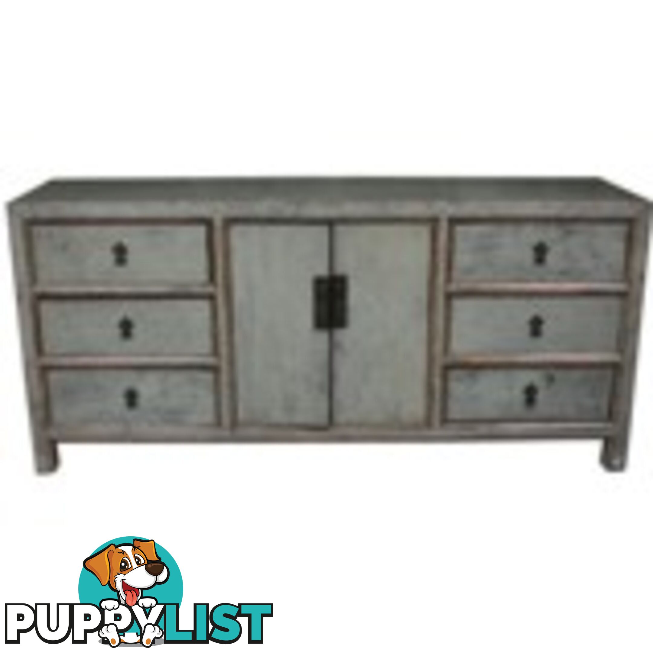 Large Solid Multi Drawers Grey Chinese Sideboard Buffet