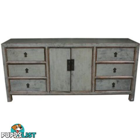 Large Solid Multi Drawers Grey Chinese Sideboard Buffet