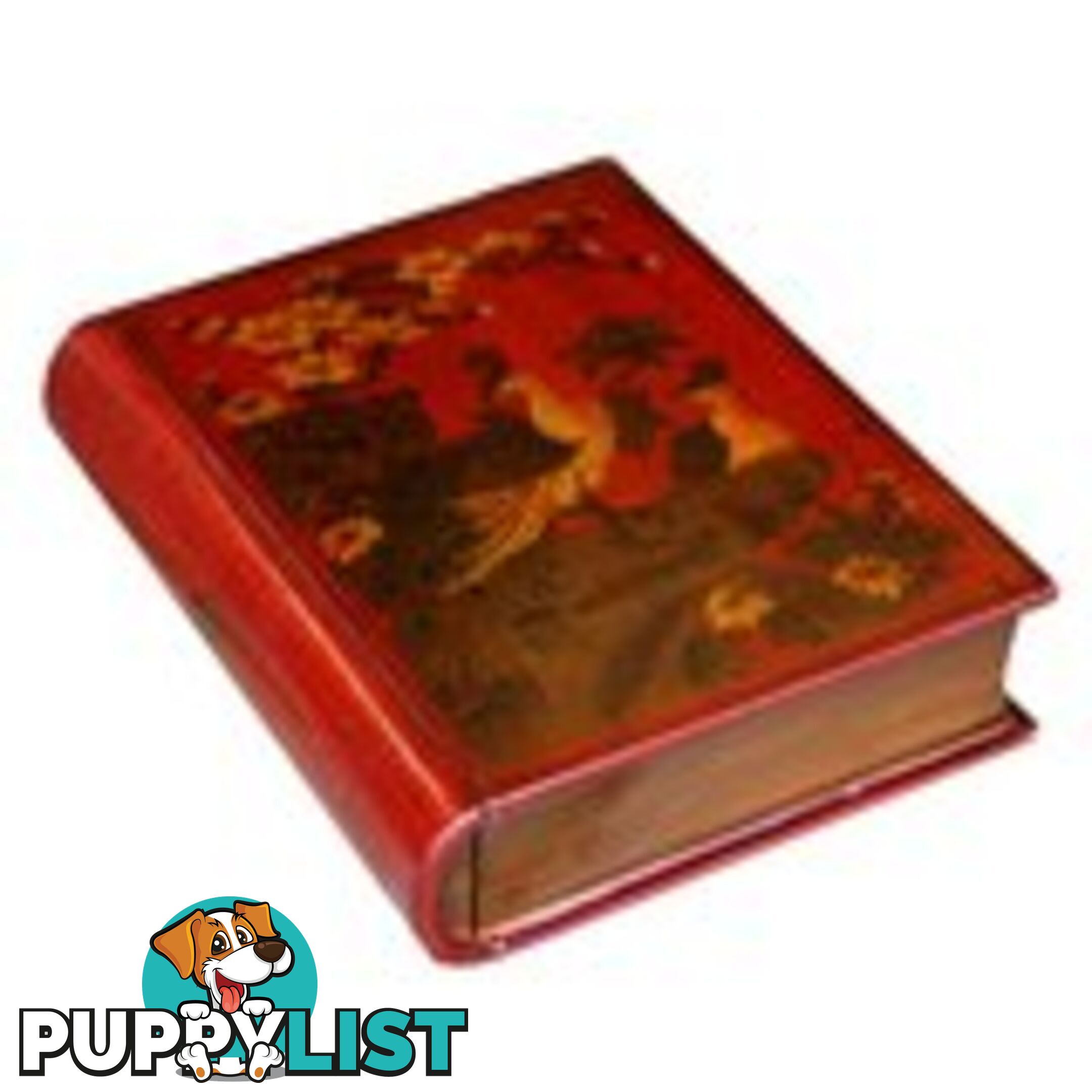 Red Painted Oriental Book Shape Decoration Box