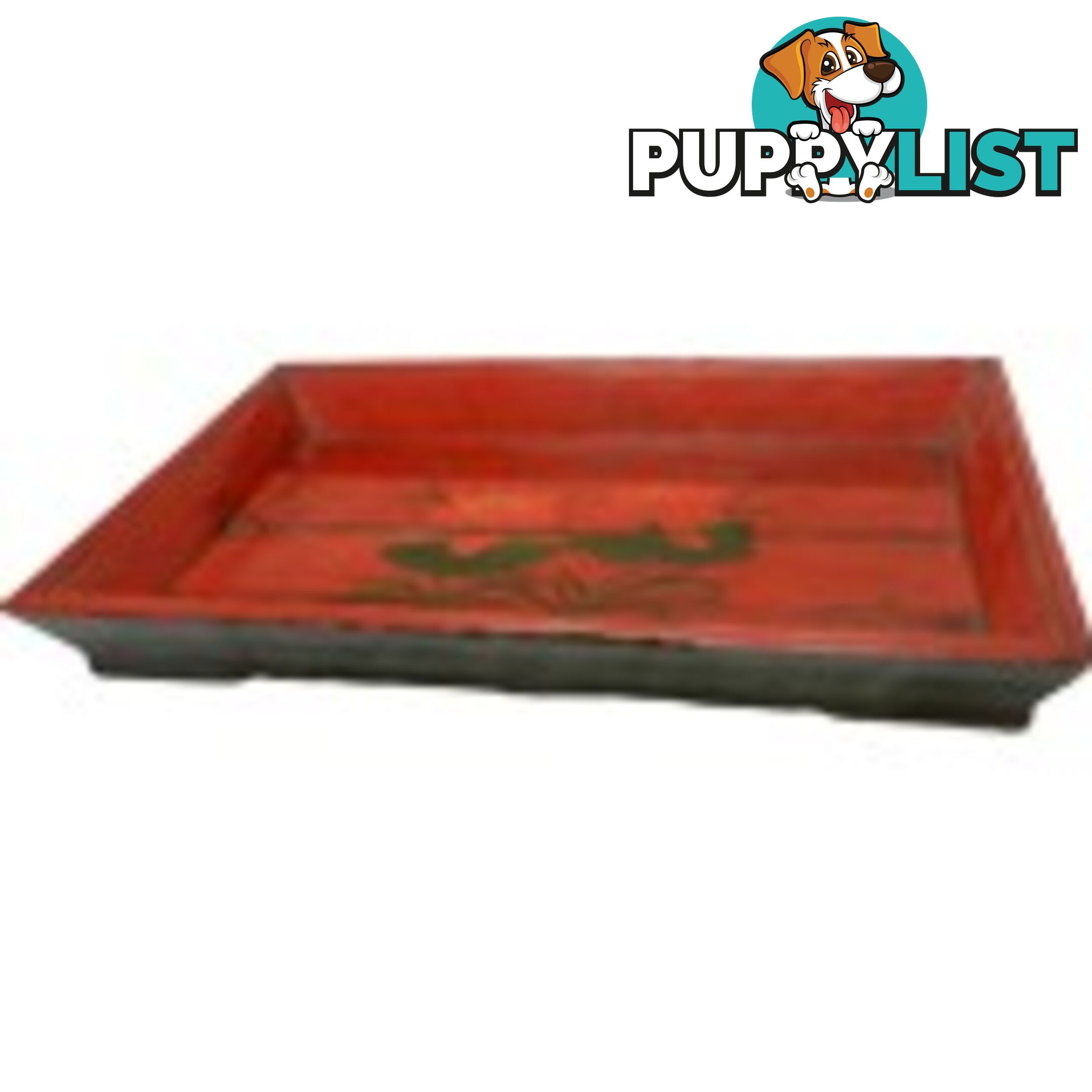 Chinese Original Rectangular Red Painted Tray