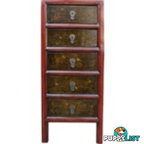 Original Five Drawers Painted Tall Boy