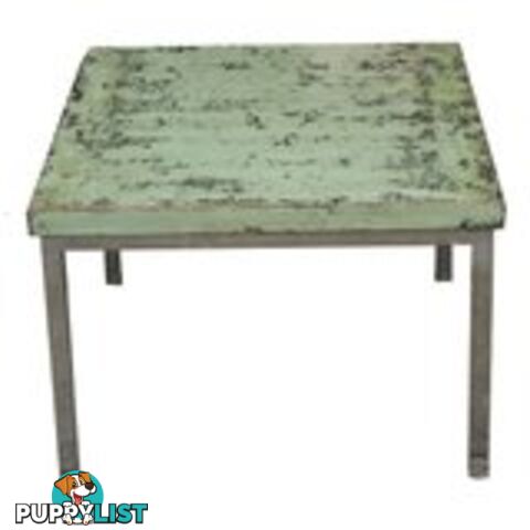 Green Lacquer Top Chinese Side Table