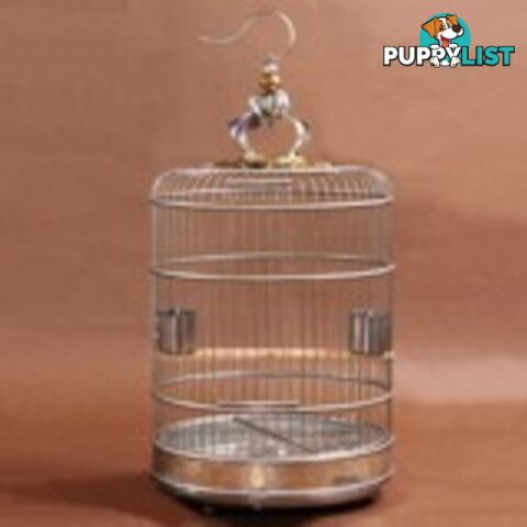 Gold Stainless Steel Bird Cage 38cm