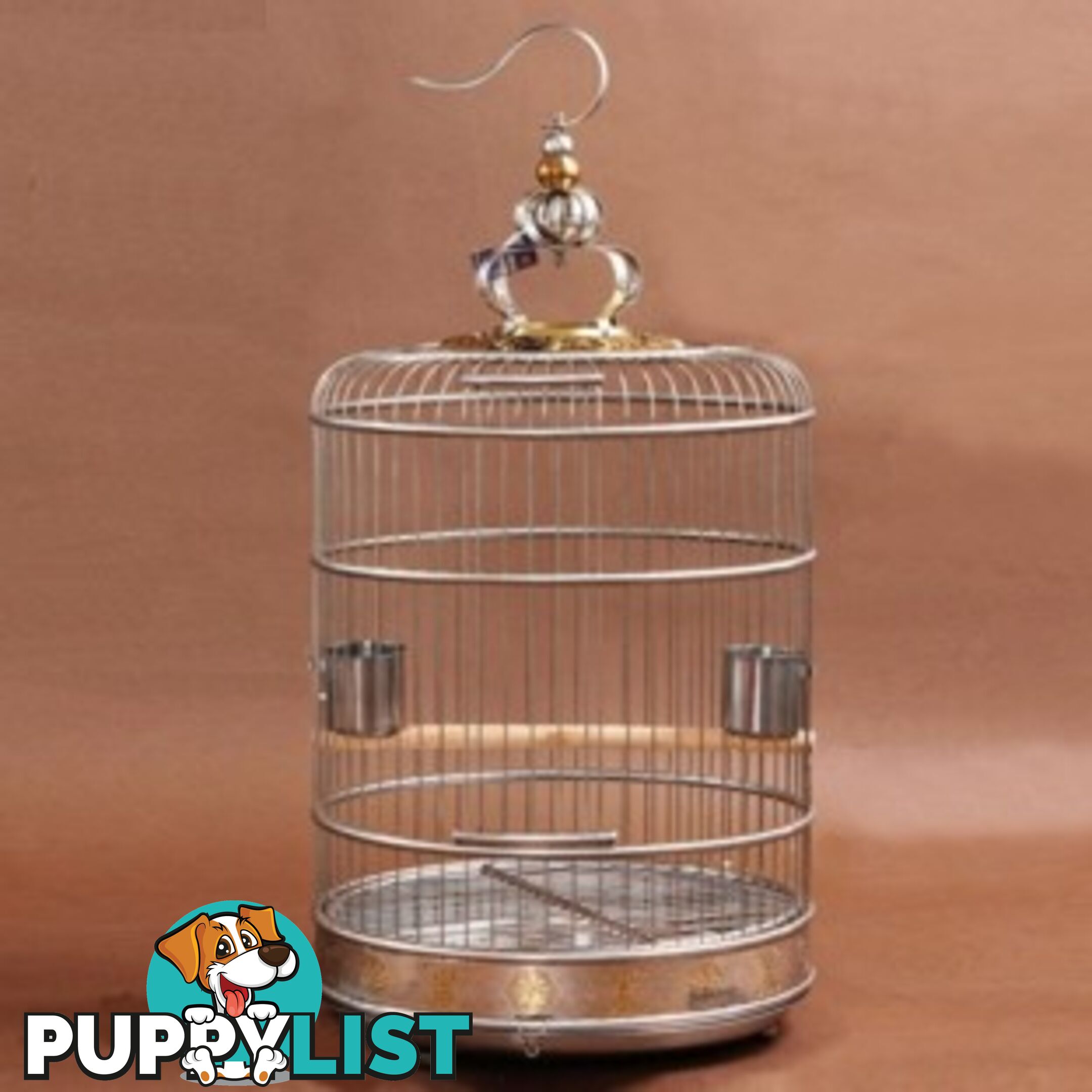 Gold Stainless Steel Bird Cage 38cm