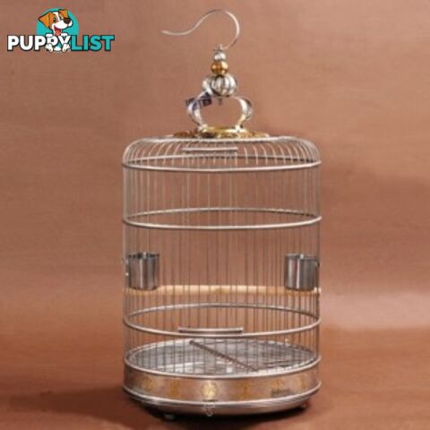 Gold Stainless Steel Bird Cage 38cm