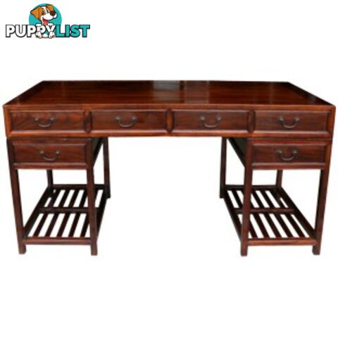 Large Chinese Burl Wood Scholar Desk