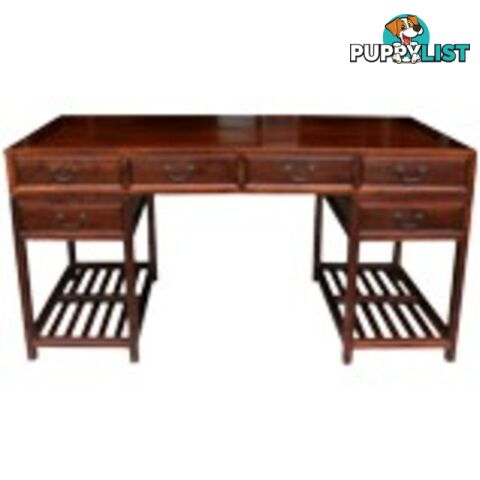 Large Chinese Burl Wood Scholar Desk