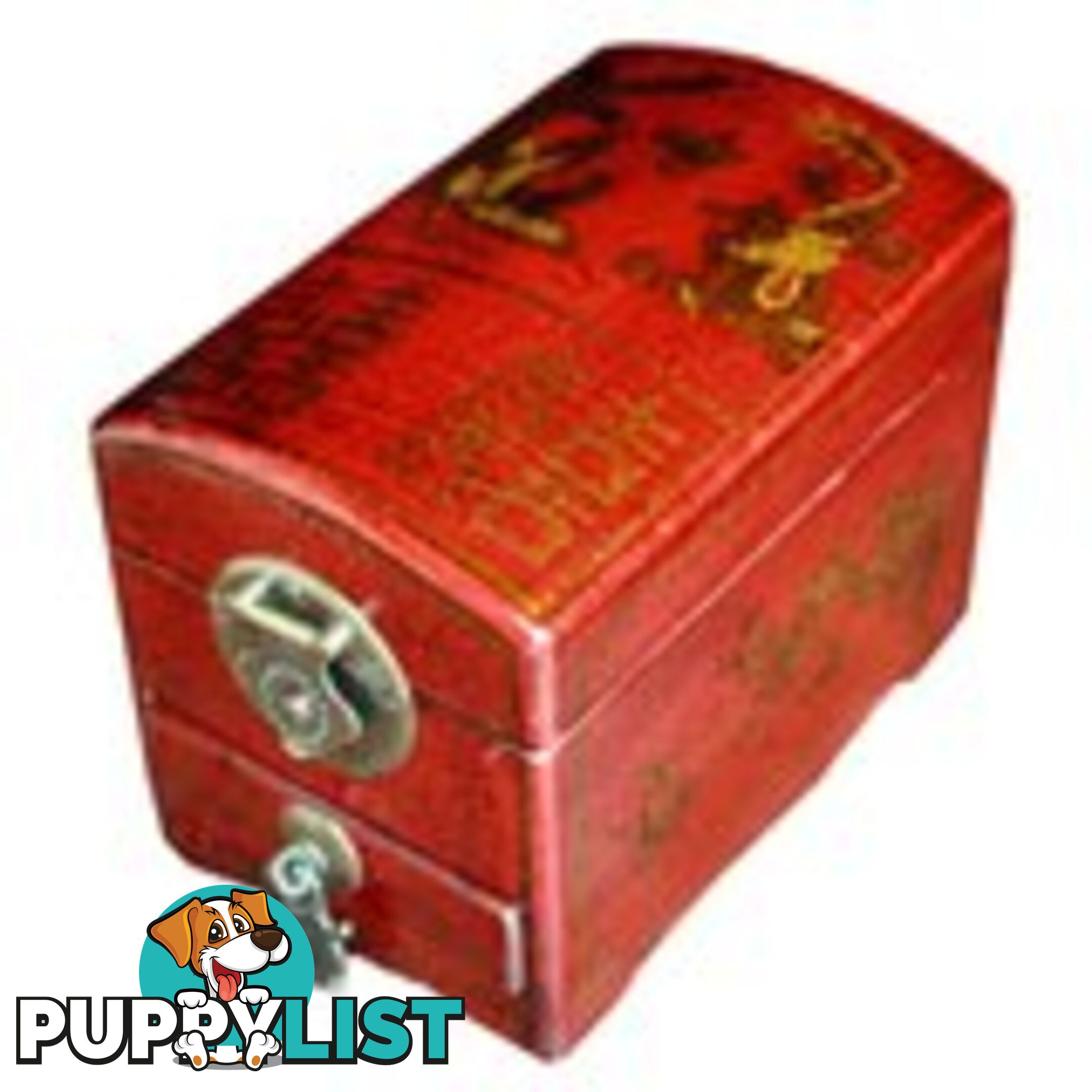 Red Chinese Wedding Jewellery Box - Dragon & Phoenix