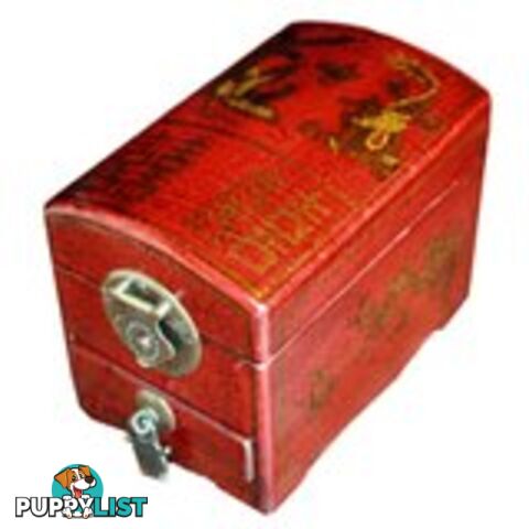 Red Chinese Wedding Jewellery Box - Dragon & Phoenix