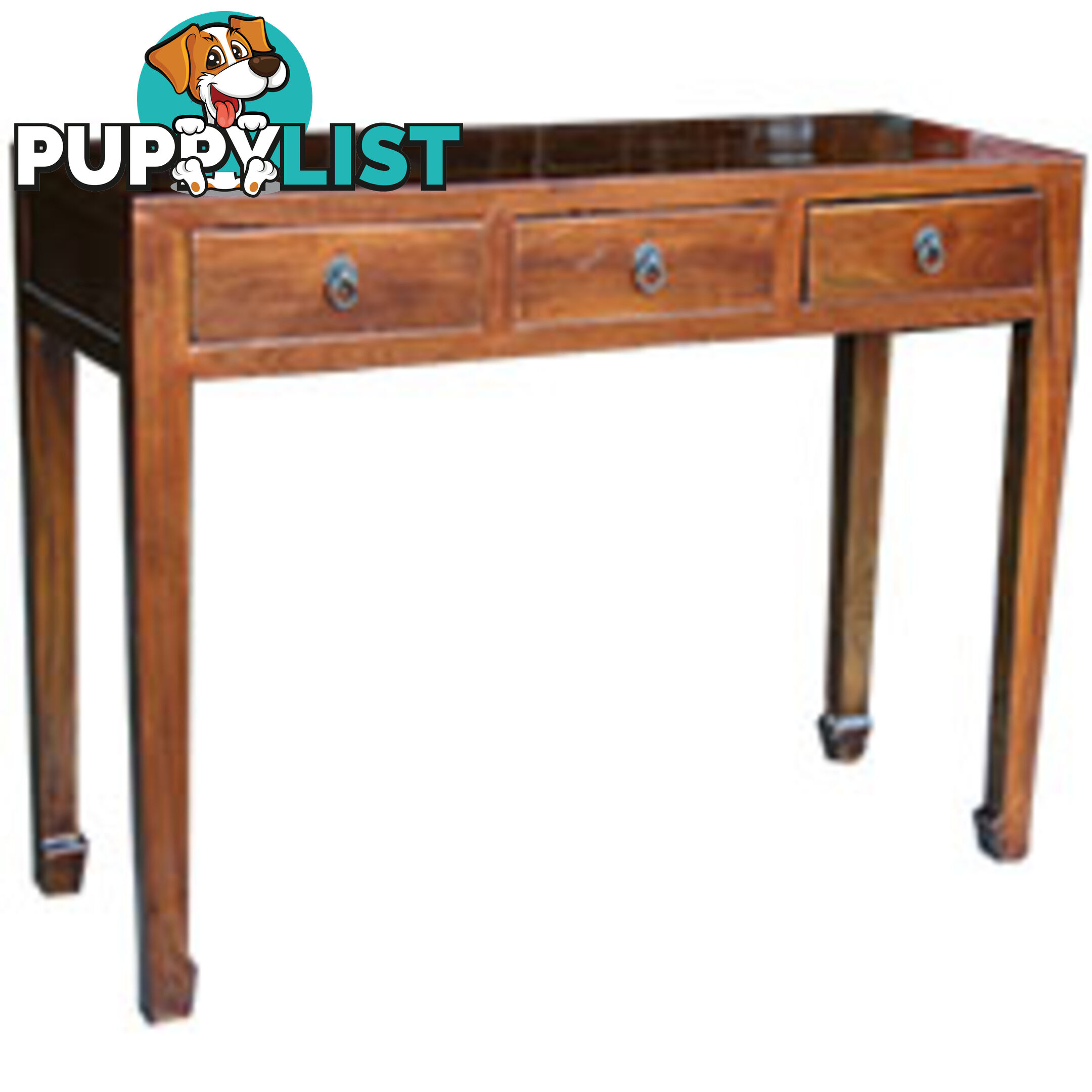 Brown Chinese Three-Drawer Hall Table