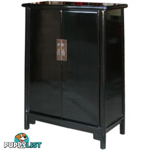 Ming Style Black Chinese Tapered Storage Cabinet