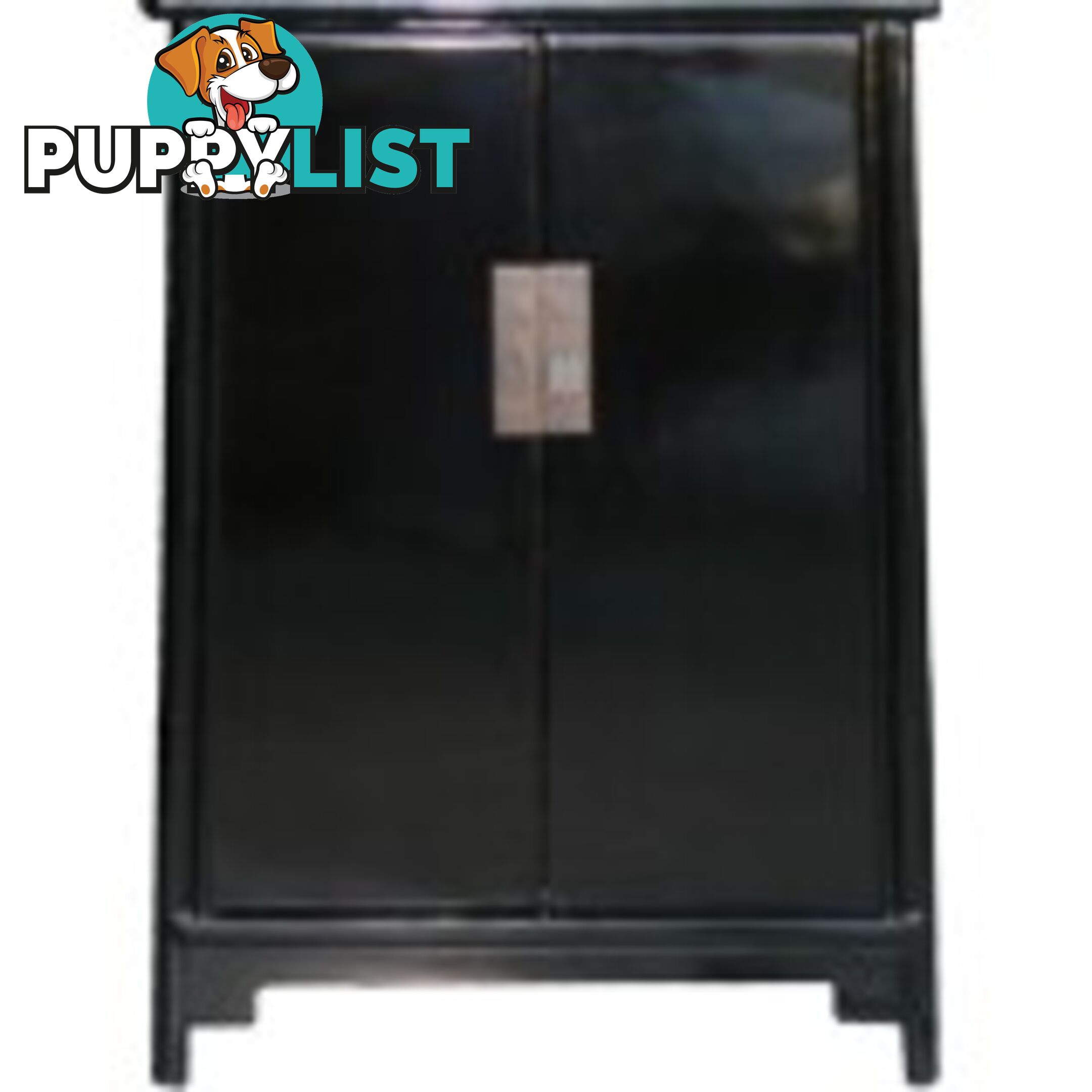 Ming Style Black Chinese Tapered Storage Cabinet