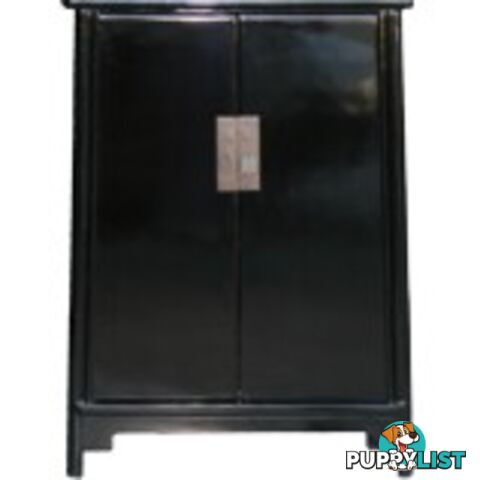 Ming Style Black Chinese Tapered Storage Cabinet